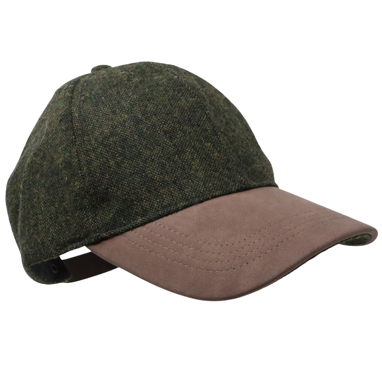 Plain Tweed Baseball Cap with Suede Peak