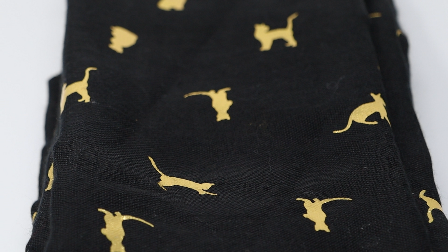 Cat Foil Print Lightweight Scarf