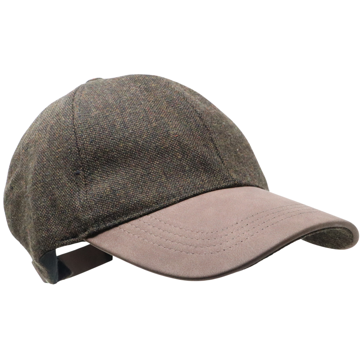 Plain Tweed  Baseball Cap with Suede Peak