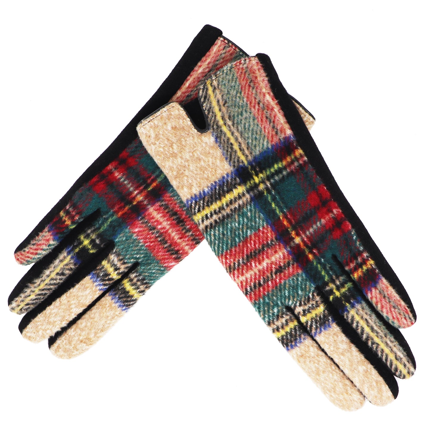 Traditional Ladies Tartan Gloves Touch Screen