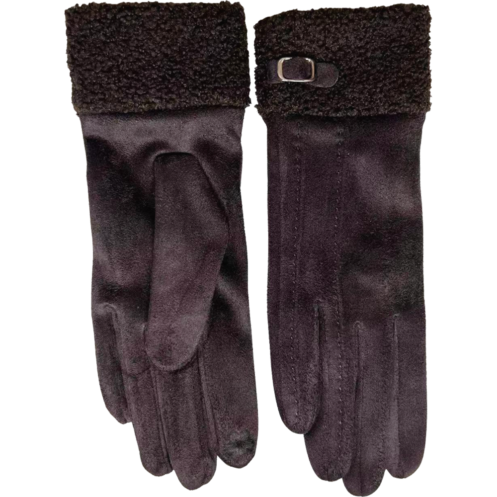 Faux Sheep Fur Buckle Gloves with Buckle