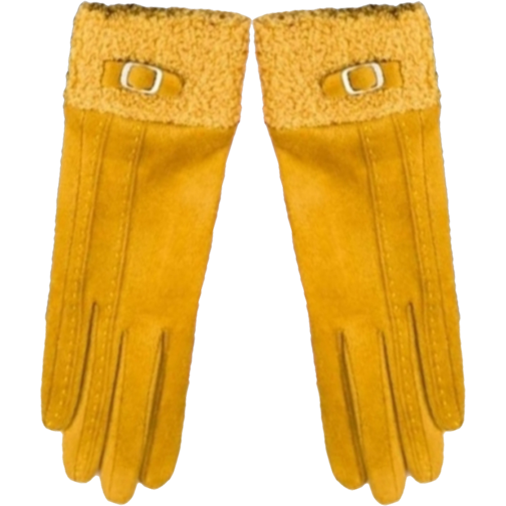 Faux Sheep Fur Buckle Gloves with Buckle
