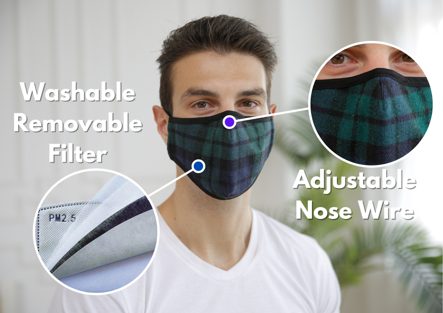 Traditional Breathable Tartan Face Mask