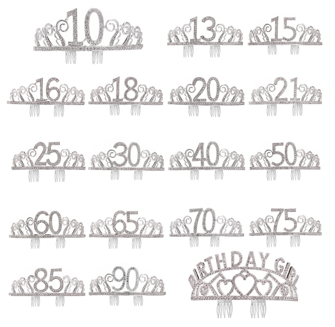 Diamanté Birthday Crown, 18-90 One Size